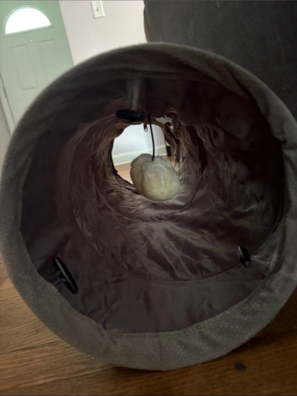 2 Gray Tunnel Cat Toys - Soft Play Tubes for Pets - Picture 5 of 13